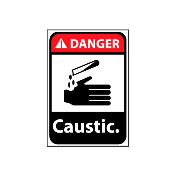 Danger Sign 14x10 Rigid Plastic - Caustic